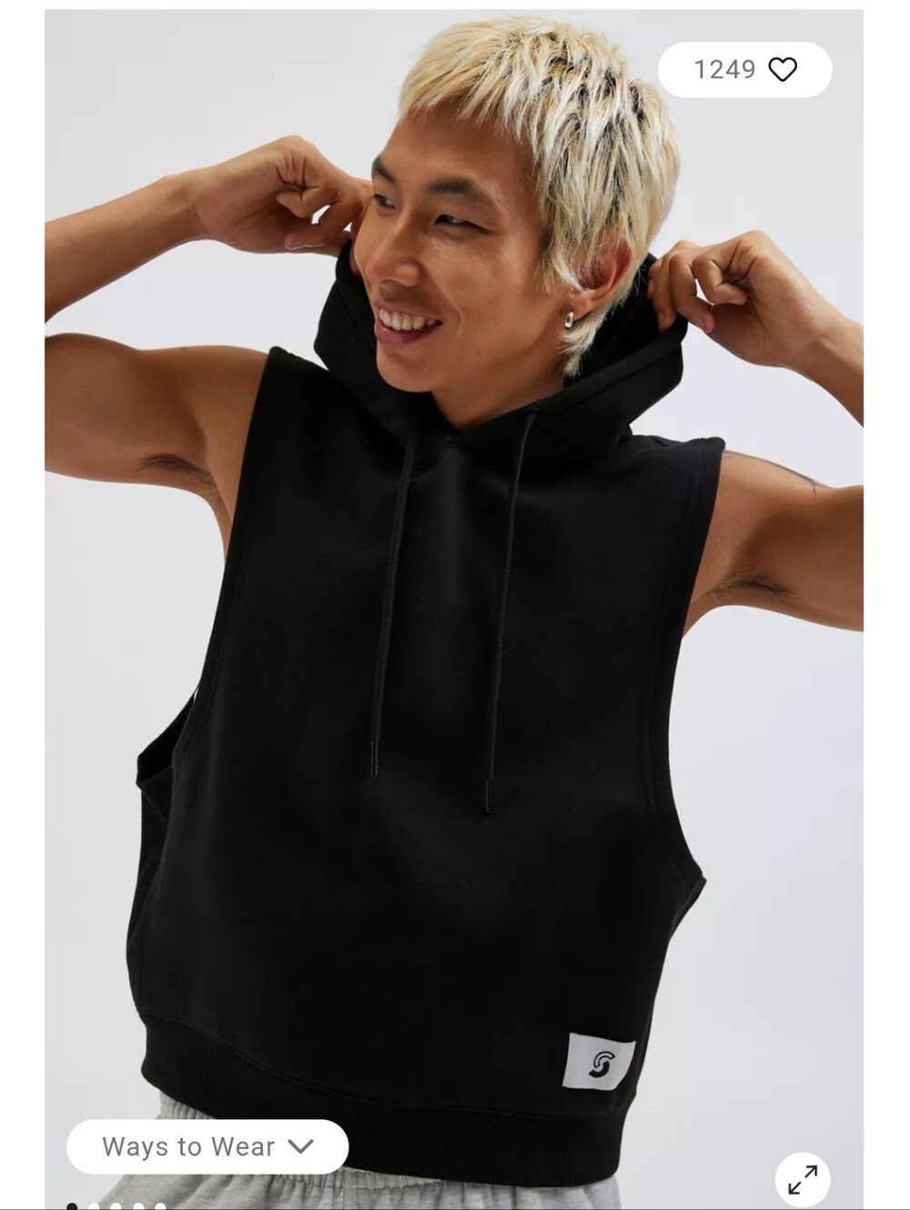 Standard Cloth Sleeveless Hoodie Black Small NWT
